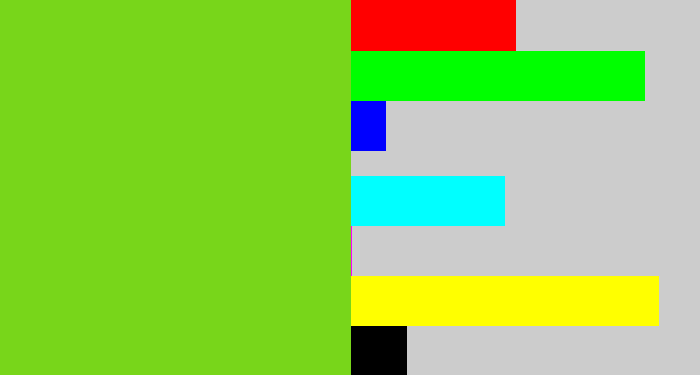 Hex color #78d61a - apple green