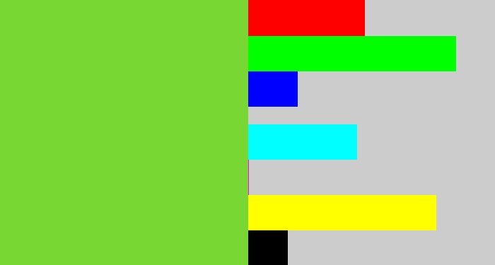 Hex color #78d733 - apple green