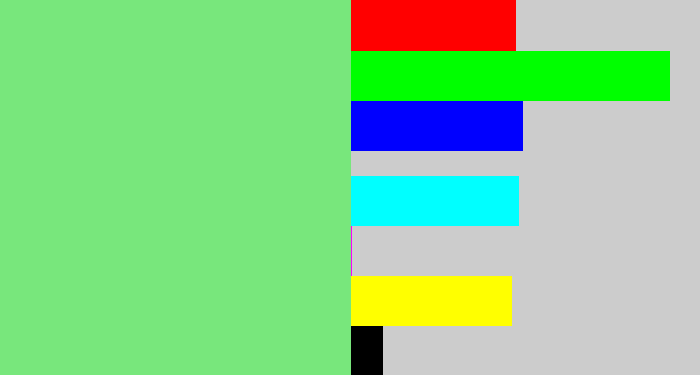 Hex color #78e77c - lightgreen