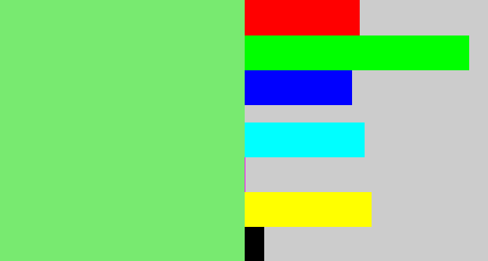 Hex color #78ea70 - lighter green
