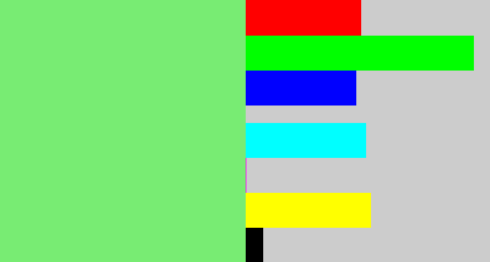 Hex color #78ec73 - lightgreen