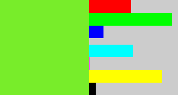 Hex color #78ed2a - toxic green
