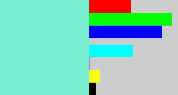 Hex color #78edd0 - light turquoise