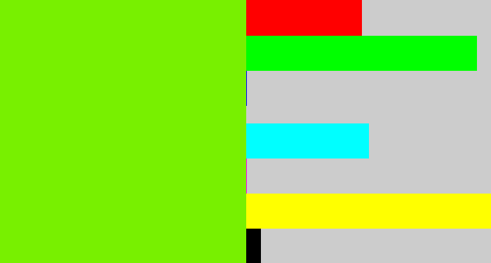 Hex color #78f000 - bright lime