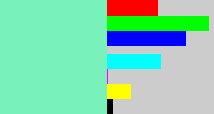 Hex color #78f1bb - light blue green