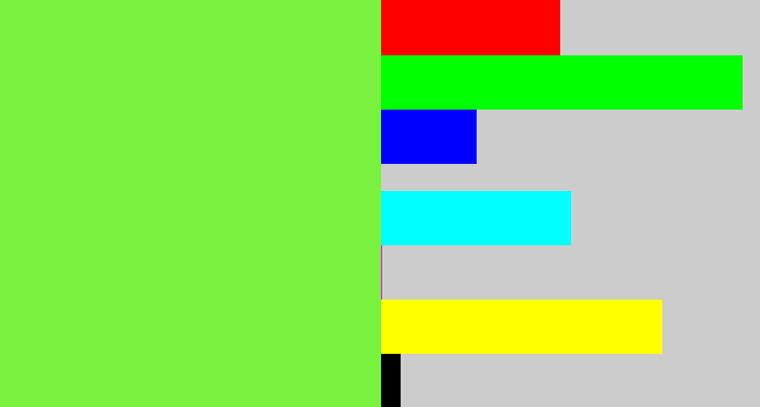 Hex color #78f23f - kiwi green