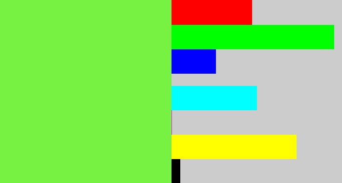Hex color #78f242 - kiwi green