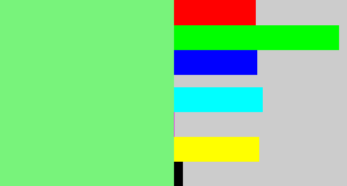 Hex color #78f37b - lightgreen