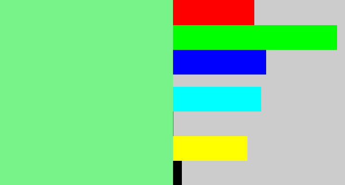 Hex color #78f38a - lightgreen