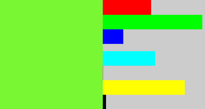 Hex color #78f732 - kiwi green