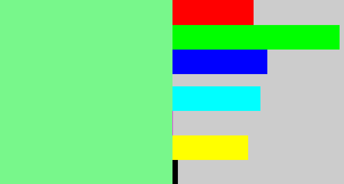 Hex color #78f78b - lightgreen