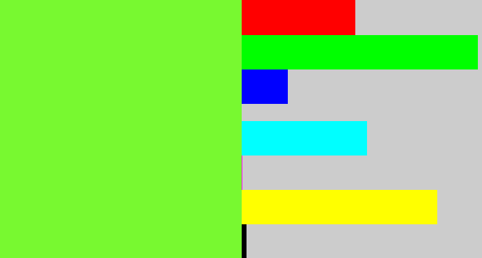 Hex color #78f930 - kiwi green
