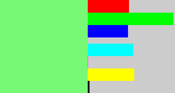 Hex color #78f975 - lightgreen