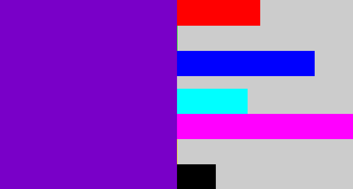 Hex color #7900c8 - violet blue