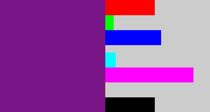 Hex color #791587 - darkish purple