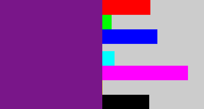 Hex color #791689 - purple