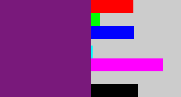 Hex color #79197b - darkish purple
