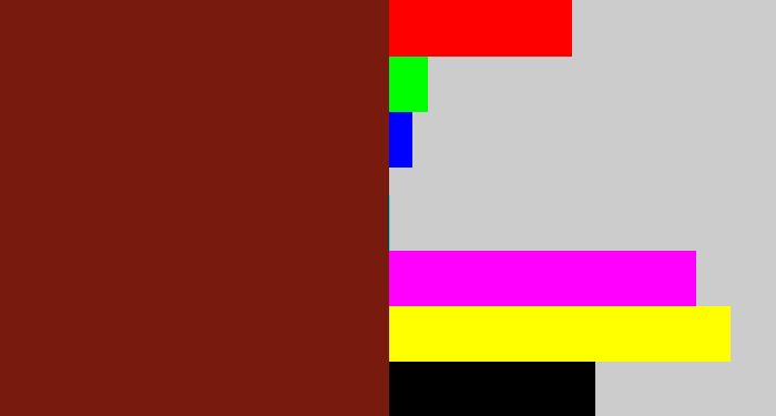 Hex color #791a0f - reddy brown