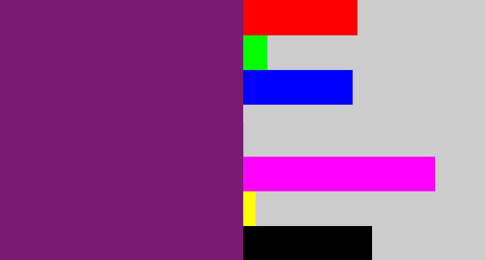 Hex color #791a73 - darkish purple