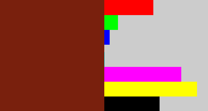 Hex color #79200d - reddish brown