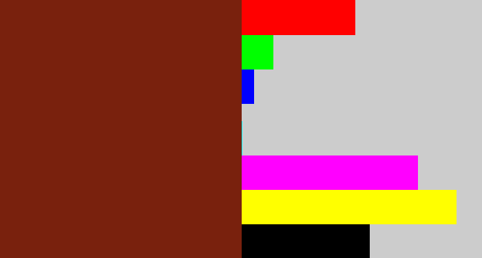 Hex color #79210d - reddish brown