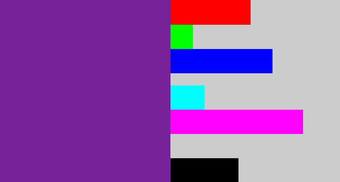 Hex color #792198 - purple