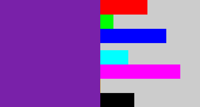 Hex color #7921a9 - purple