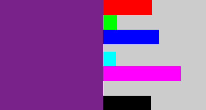 Hex color #79228a - purple