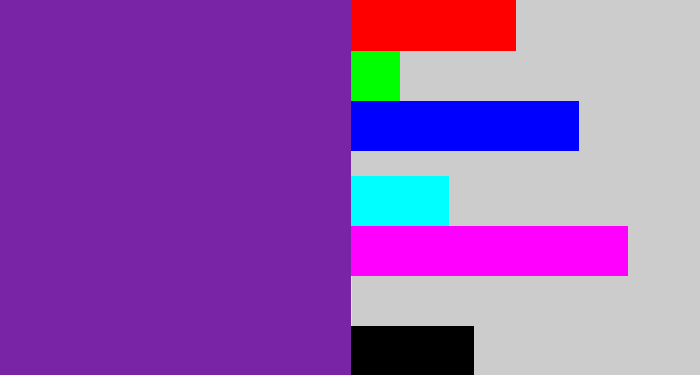Hex color #7923a7 - purple