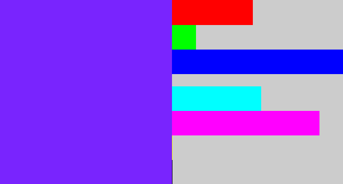 Hex color #7924fe - purplish blue