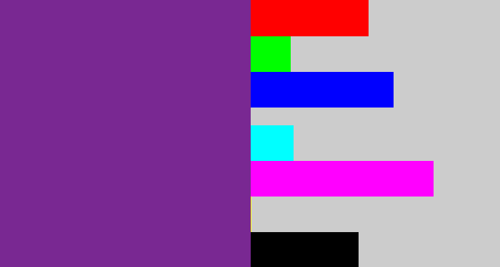 Hex color #792892 - purple