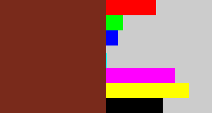 Hex color #792a1b - reddish brown
