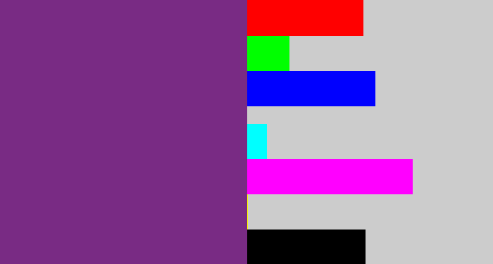 Hex color #792b84 - darkish purple