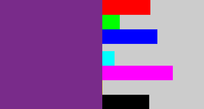 Hex color #792b8a - purple