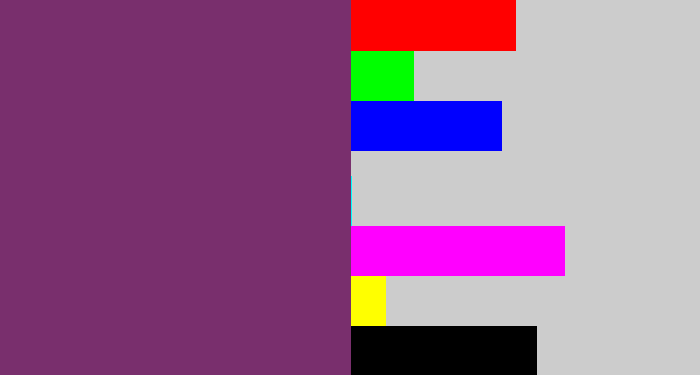 Hex color #792f6d - bruise