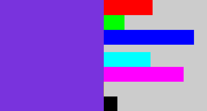 Hex color #7933dd - bluish purple