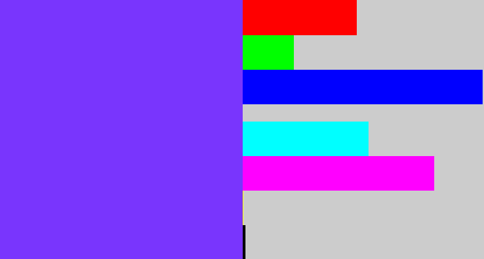 Hex color #7935fd - bluish purple
