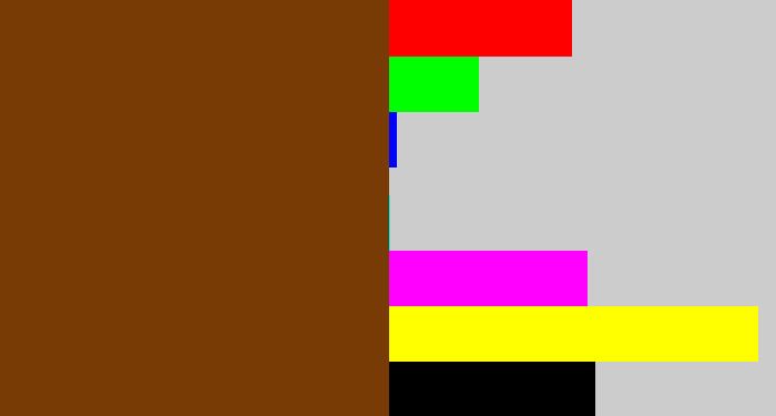 Hex color #793b06 - reddish brown