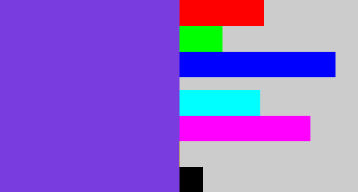 Hex color #793cde - bluish purple