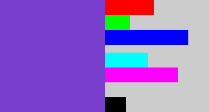 Hex color #793ecd - bluey purple