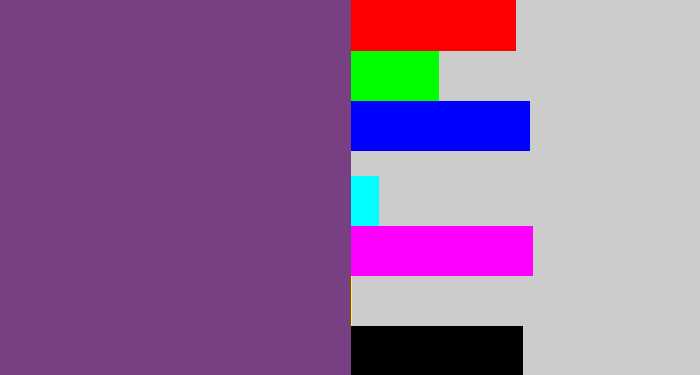 Hex color #793f83 - light eggplant