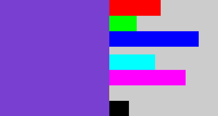 Hex color #793fd1 - bluish purple