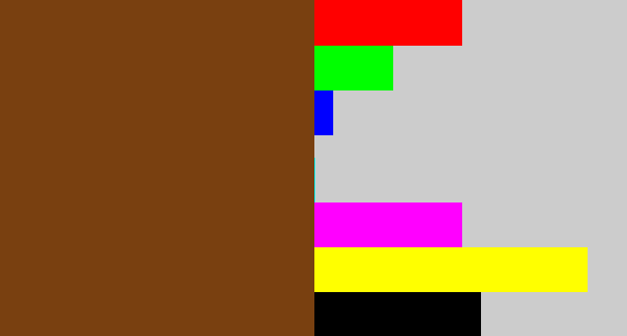 Hex color #794010 - medium brown