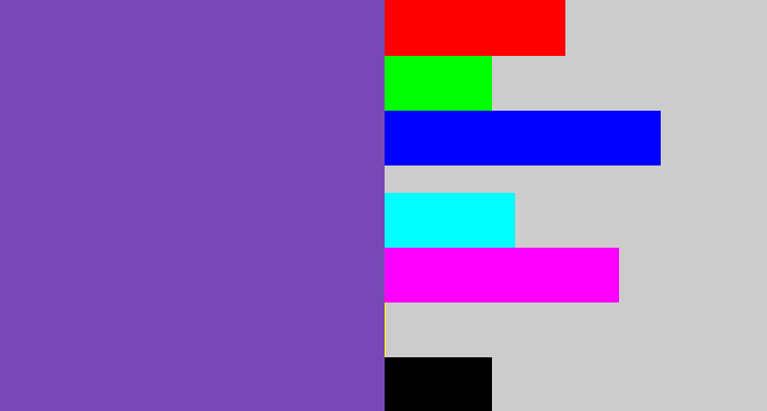 Hex color #7948b7 - bluey purple