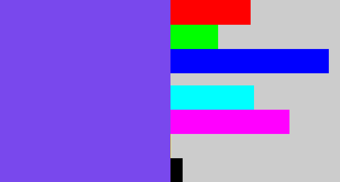Hex color #7948ed - bluish purple