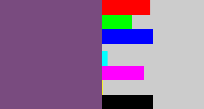Hex color #794b7f - dull purple
