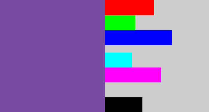 Hex color #794ba3 - dark lavender