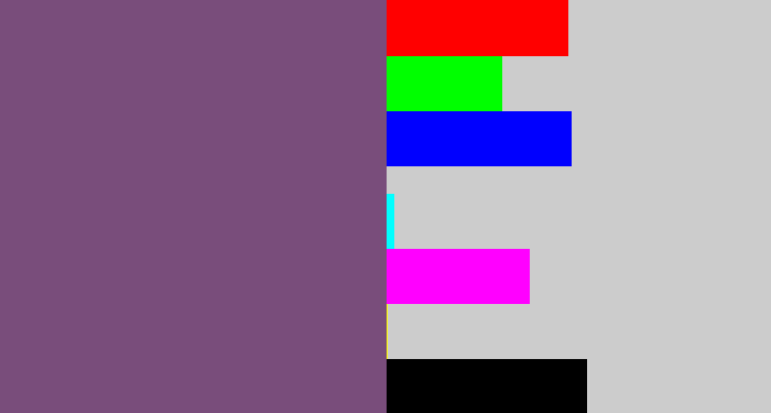 Hex color #794d7b - dull purple