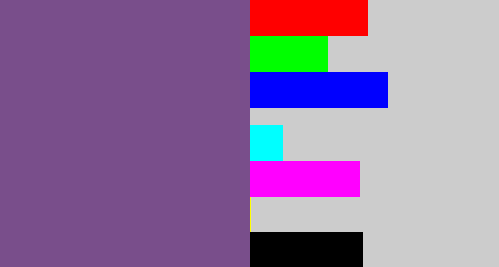 Hex color #794e8b - muted purple