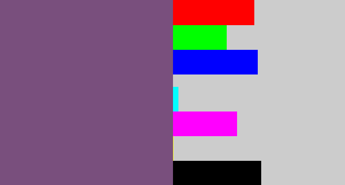 Hex color #794f7d - dull purple